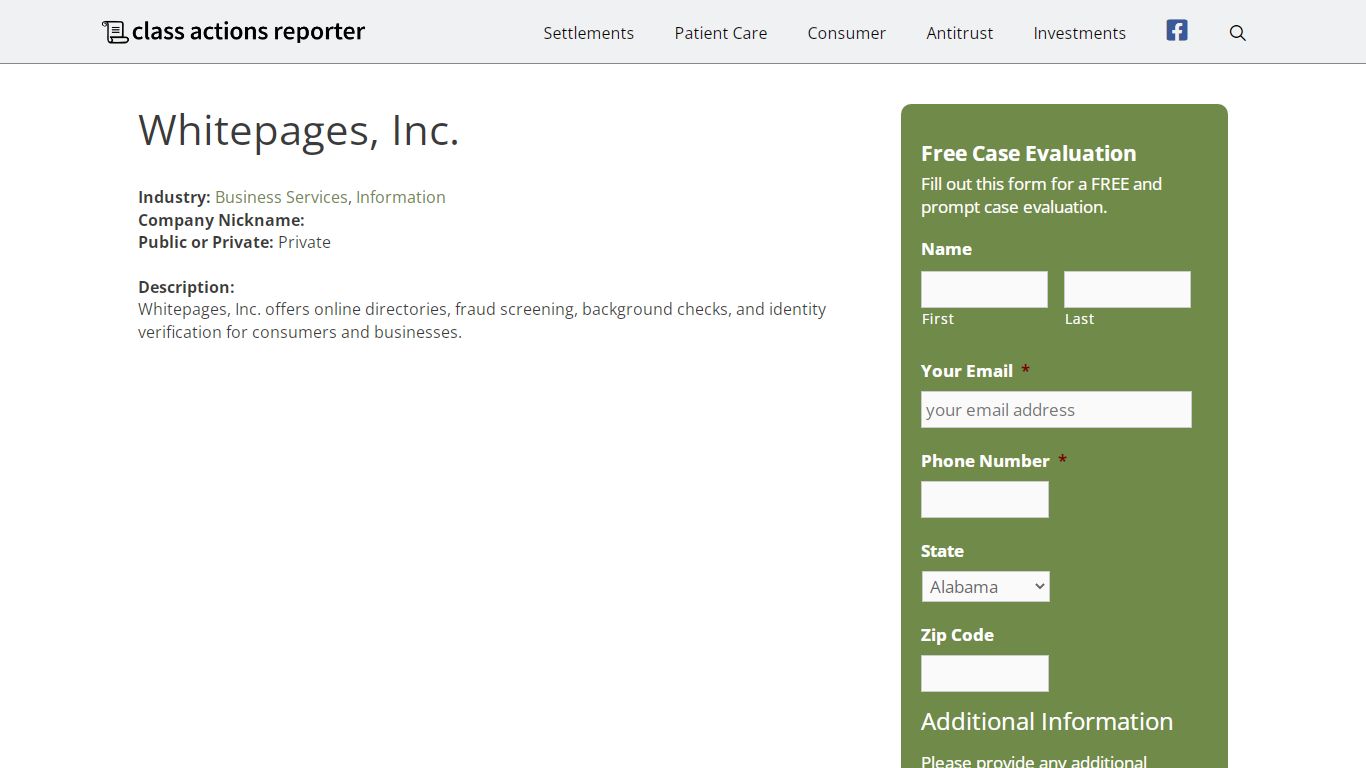 Whitepages, Inc. - classactionsreporter.com